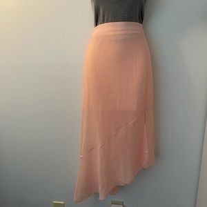 Miami asymmetrical flowy chiffon skirt, Blush, NWOT